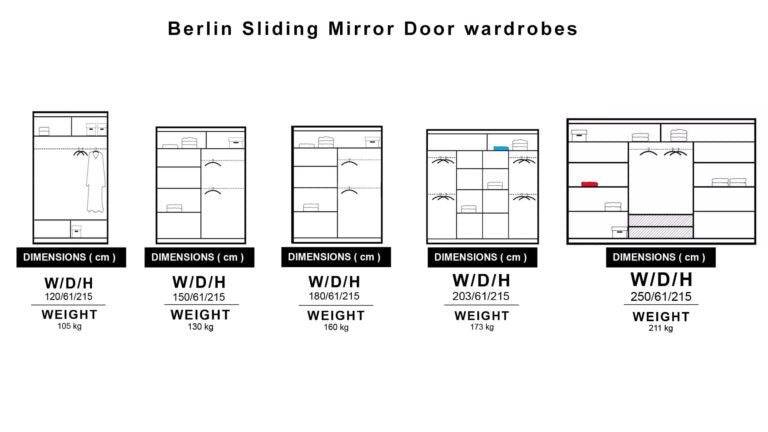 Berlin Mirror Sliding Wardrobe